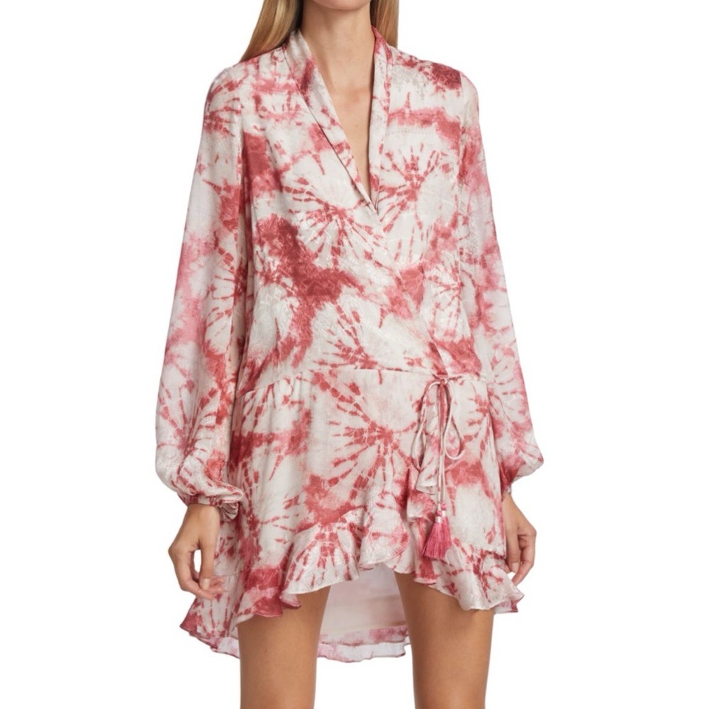 Rococo Sand Ava Ruffled Tie-Dye Mini Dress